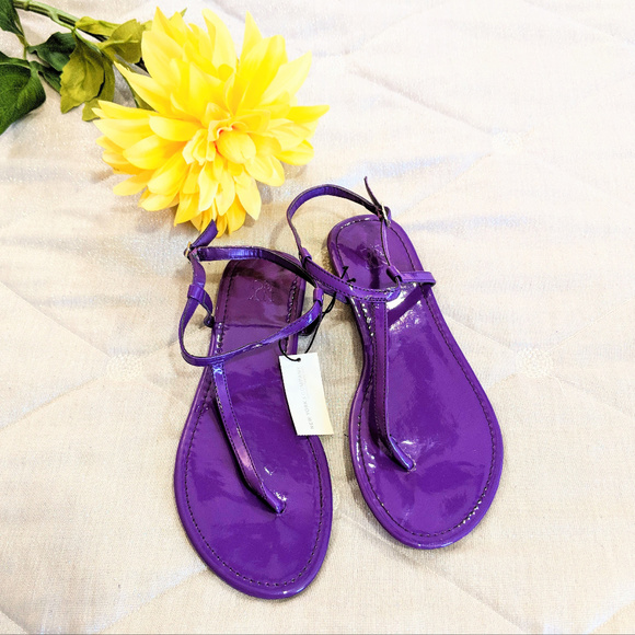 purple flat sandals